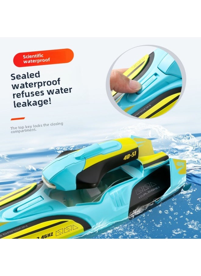 Generic - Remote Control Boat High-horsepower Water Large High-speed Speedboat Charging Electric Underwater Children's Boys' Ship Model Toys-Colour:35cm Advanced Version -Specification: Includes Two Sets Of Batteries/charging Cables - Bonus - Image 1