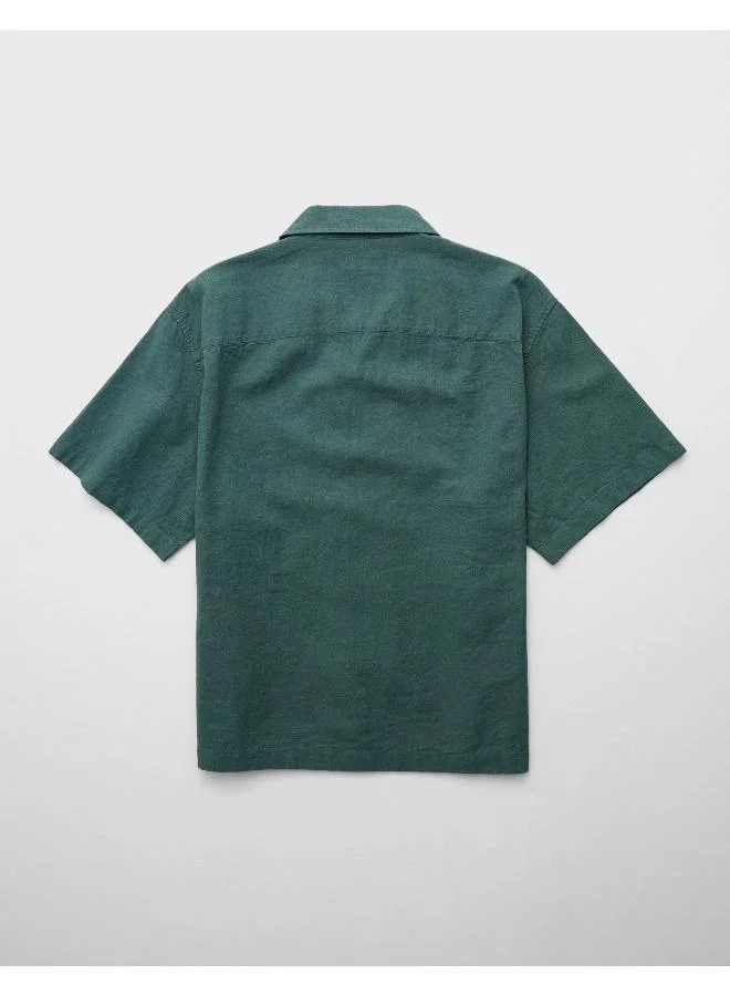 American Eagle AE Poolside Linen-Blend Button-Up Shirt