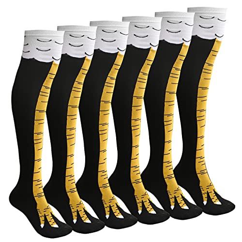Abnaok 3-Pack Novelty Funny Chicken Leg Socks for Women Men Crazy Chicken Feet Socks White Elephant Gifts for Adults - Image 1