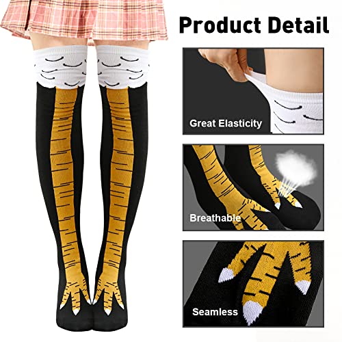 Abnaok 3-Pack Novelty Funny Chicken Leg Socks for Women Men Crazy Chicken Feet Socks White Elephant Gifts for Adults - Image 3