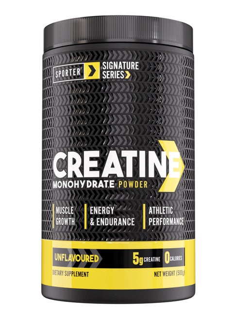 Sporter Creatine Monohydrate Powder – 500g, 100 Servings | Pure Micronized Creatine for Muscle Growth, Strength & Recovery | Unflavored, Easy to Mix | Workout Supplement for Men & Women