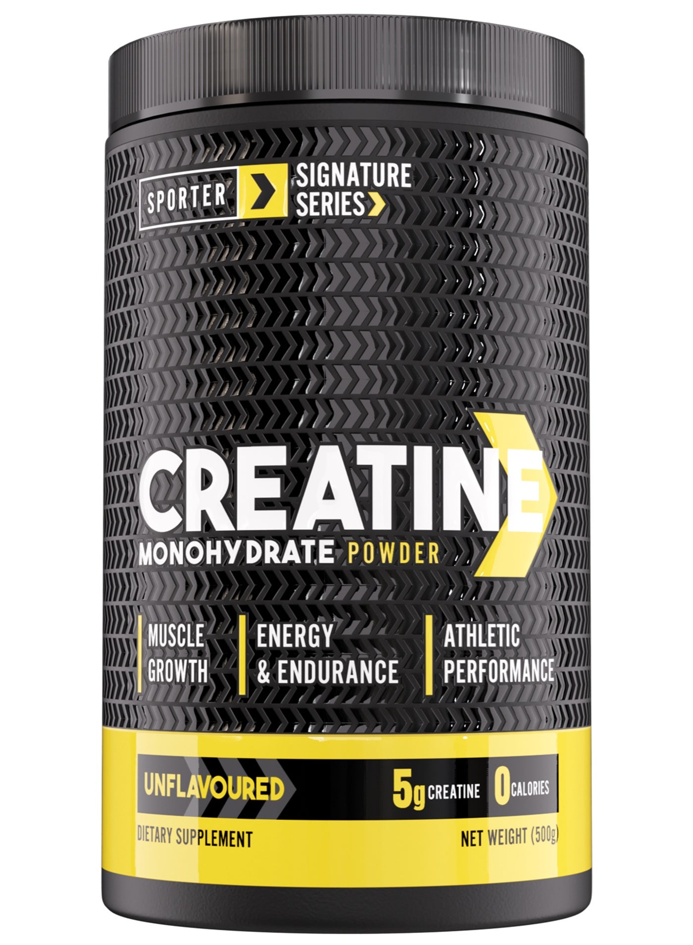 Sporter Creatine Monohydrate Powder – 500g, 100 Servings | Pure Micronized Creatine for Muscle Growth, Strength & Recovery | Unflavored, Easy to Mix | Workout Supplement for Men & Women
