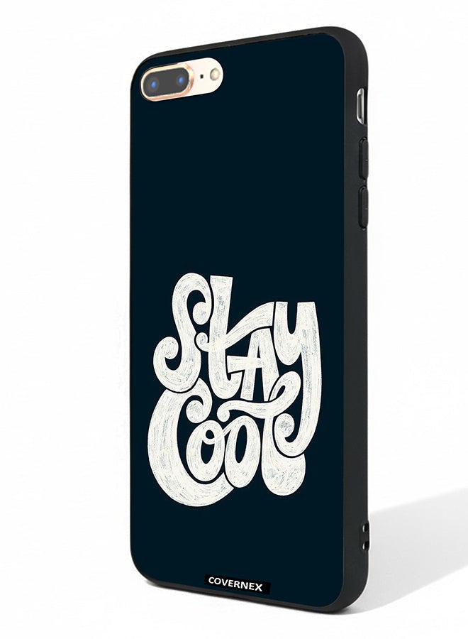 Covernex Apple iPhone 8 Plus Protective Case Cover Printed Featuring Stay Cool Retro Croovy Typography - Image 1
