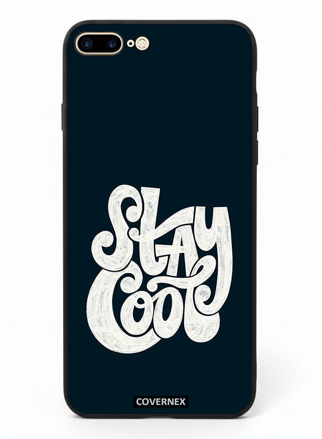 Covernex Apple iPhone 8 Plus Protective Case Cover Printed Featuring Stay Cool Retro Croovy Typography - Image 2