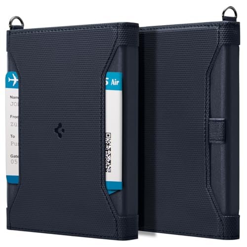 Spigen Life for Passport Card Cover Holder with RFID Blocking Technology Wallet Travel Documents Organizer Protector Accessories, SIM Card Pin Included - Navy Blue - Image 1