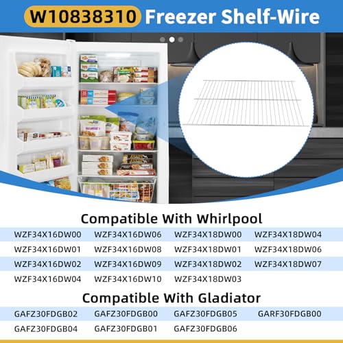 MTZUL W10838310 Upright Freezer Wire Shelf, Compatible with Whirlpool Freezer Rack, Replacement AP5988763 W10581578 4363360 W11187306, Adapted Refrigerator WZF34X20DW06 WZF34X16DW01 WZF34X18DW03 Etc. - Image 4