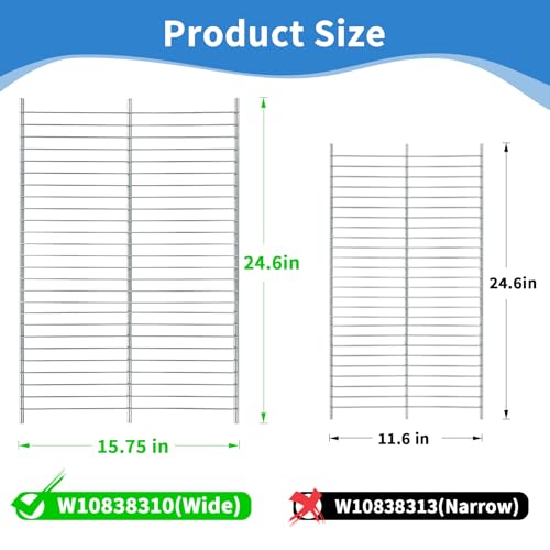 MTZUL W10838310 Upright Freezer Wire Shelf, Compatible with Whirlpool Freezer Rack, Replacement AP5988763 W10581578 4363360 W11187306, Adapted Refrigerator WZF34X20DW06 WZF34X16DW01 WZF34X18DW03 Etc. - Image 2
