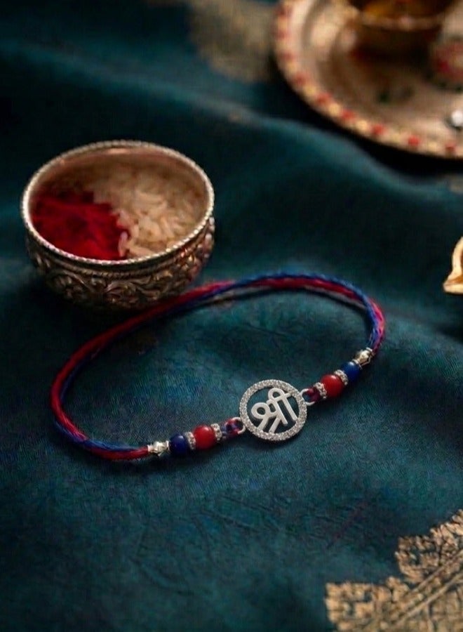 Kannan Jewels Kannan Premium Handcrafted 925 Silver Shree Design Rakhi- 41 cm - Image 1