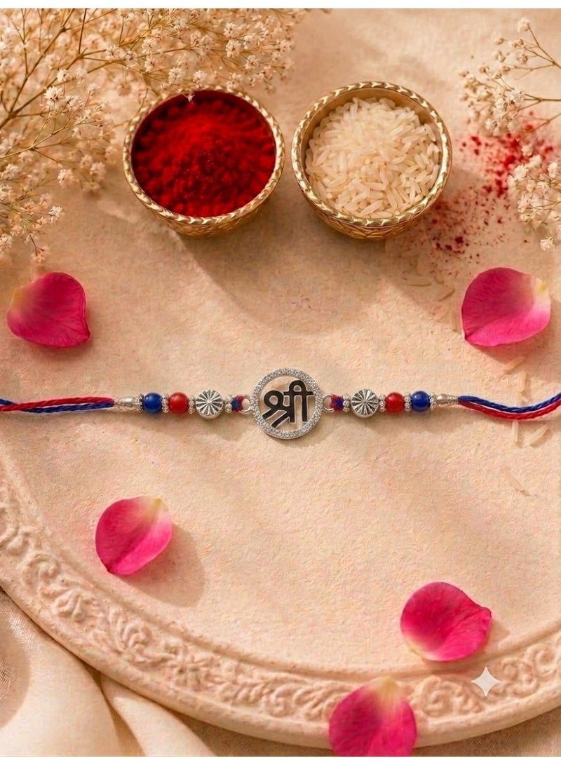 Kannan Jewels Kannan Premium Handcrafted 925 Silver Shree Design Rakhi- 41 cm - Image 3