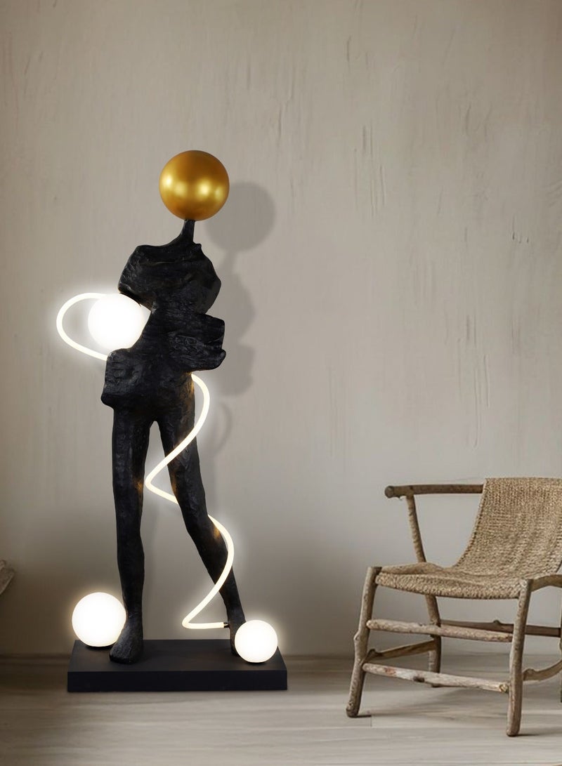 Creative Black and Gold Art Sculpture Modern Avant-garde Floor Lamp