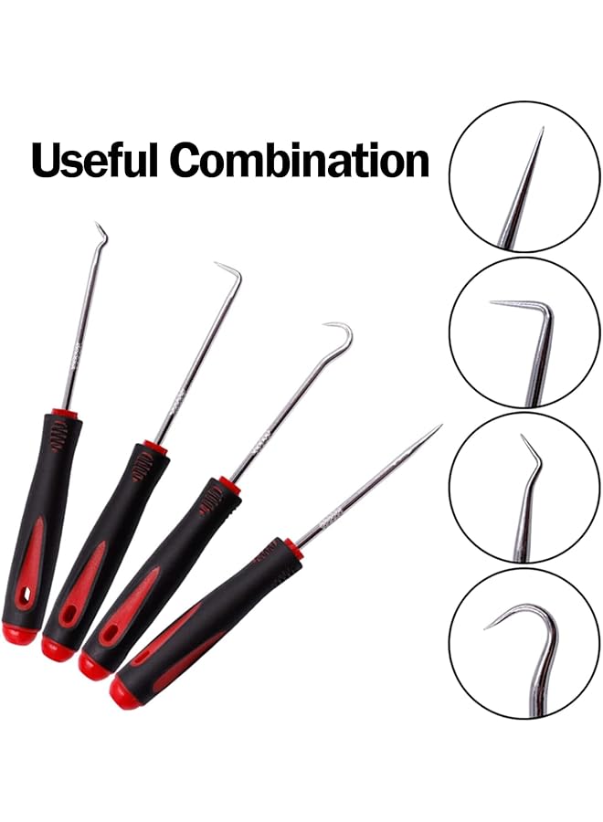 KASTWAVE Precision Hook Pick Set - 4 Pcs Automotive Tool Kit For Oil Seal, O-Ring, And Joint Ring Removal - Ideal For Car Repair And Maintenance - Image 3