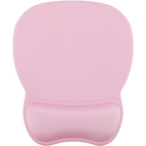 MROCO Ergonomic Mouse Pad with Gel Wrist Rest, Comfortable Mousepad with Smooth Wrist Support Surface and Non-Slip PU Base for Pain Relief, Computer, Laptop, Office & Home, 9.4 x 8.1 in, Pale Pink - Image 1