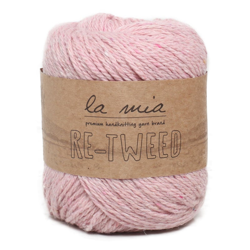 1 Ball La Mia ReTweed Knitting Yarn40 Wool40 Polyester20 Acrylic 35 Oz 100 g 202 Yrds 185 m Worsted Light Pink L101
