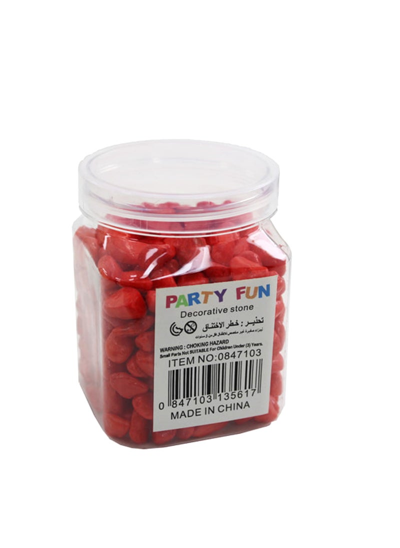 Decorative Red Stones - 300g in a Drum