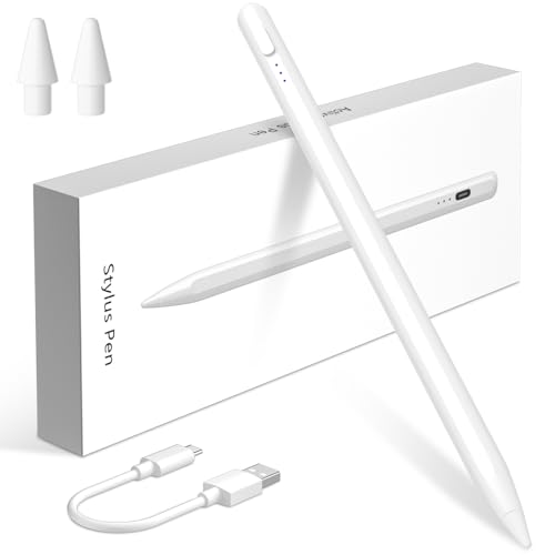 iMangoo Stylus Pen for iPad 11109 USBC Fast Charging with Magnetic Attraction Palm Rejection Tilt Sensitivity Active Pen with 2 Replacement Tips for iPad ProAir School Kids Students White - Image 1