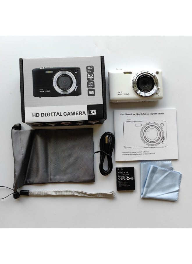 Generic High-definition Digital Camera CCD Student Party Entry Mini Card Machine Home Shooting Camera Large Favorably-Body Color:C600-white-standard  - Image 1