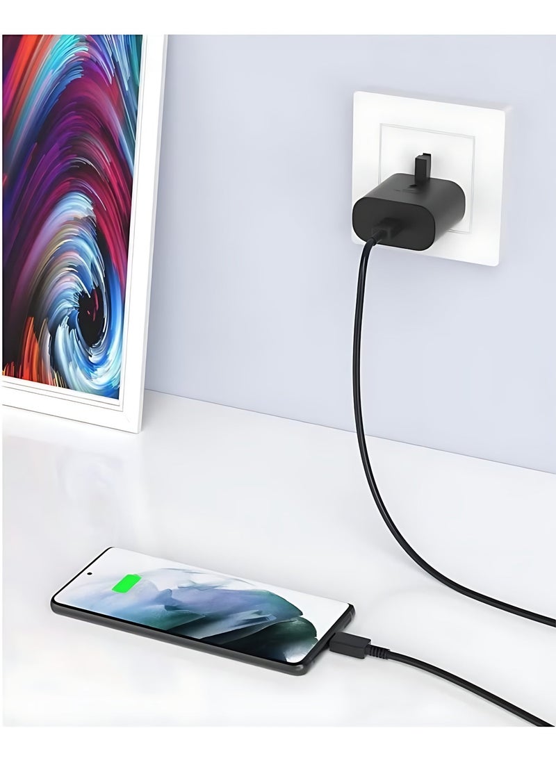 XiaoGiqi 25W USB C Super Fast Charging Power Adapter with 1m Cable Compatible with Samsung S24 S23 S22 S21 S20 Ultra S24+ S23+ S22+ S21+ A53 A15 A55 A54 for Home Office Travel - Image 5
