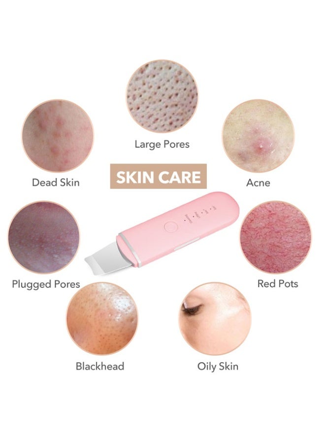 عام جهاز تنظيف البشرة بالموجات فوق الصوتية وملعقة اهتزاز للوجه، مزيل الرؤوس السوداء 7 في 1 لتنظيف المسام العميقة، ورفع الوجه، وتقشير التجويف، مجرفة تنظيف الوجه للنساء والرجال - Image 4