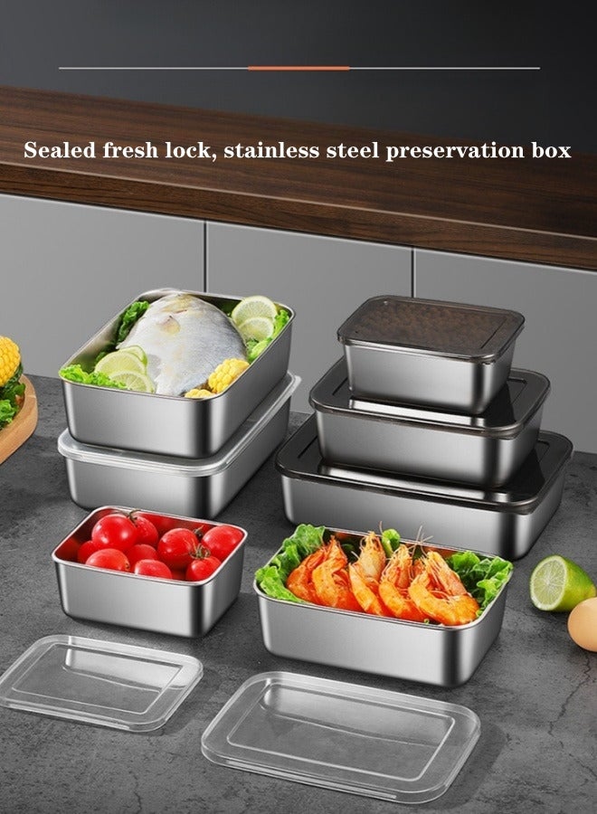 XiuWoo 3-Piece Electrolytic Process Stainless Steel Food Containers Set Food Packaging Boxes Lunch Boxes 600ML/1000ML/1600ML - Image 3