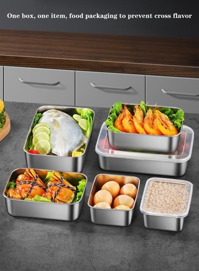 XiuWoo 3-Piece Electrolytic Process Stainless Steel Food Containers Set Food Packaging Boxes Lunch Boxes 600ML/1000ML/1600ML - Image 2