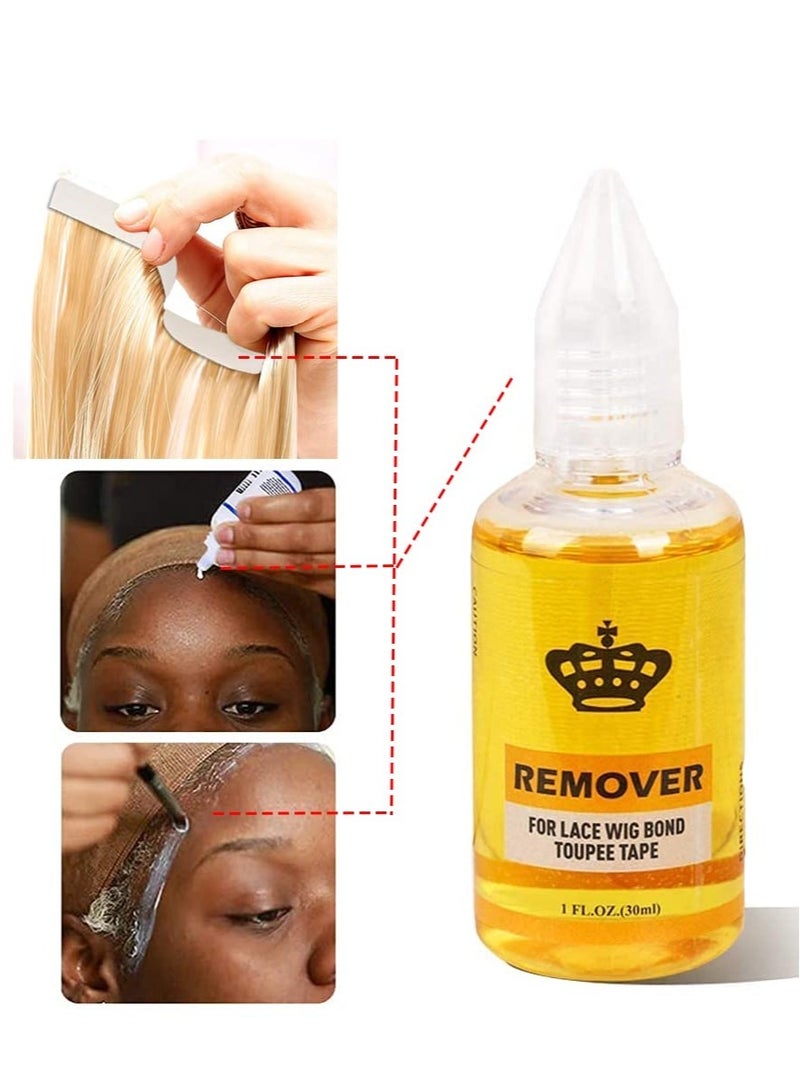 2pack Removes Hair Glue, Wig Tape, Double Sided Extension Tape,30ml Tape Remover for Hair Extensions Remover for Lace Wig Bond Toupee Tape in Hair Extensions Adhesive - Image 4