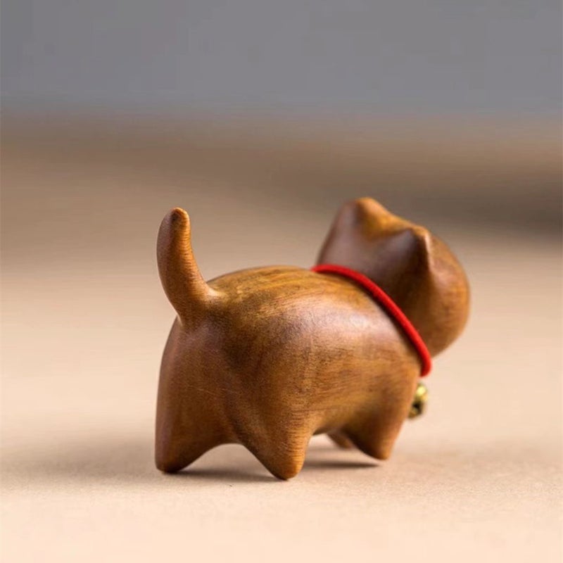 Sandalwood Kitten Playing With Mini Kitten Cute Healing Simple Gift Wen Chuang Handmade Ornaments Desktop - Image 4