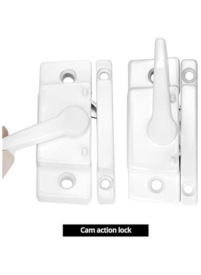 Arabest 1 10 Pack Sliding Window Sash Locks, Cam Action White Double Hung Window Sash Lock for Vertical and Horizontal Sliding Windows  - Image 4