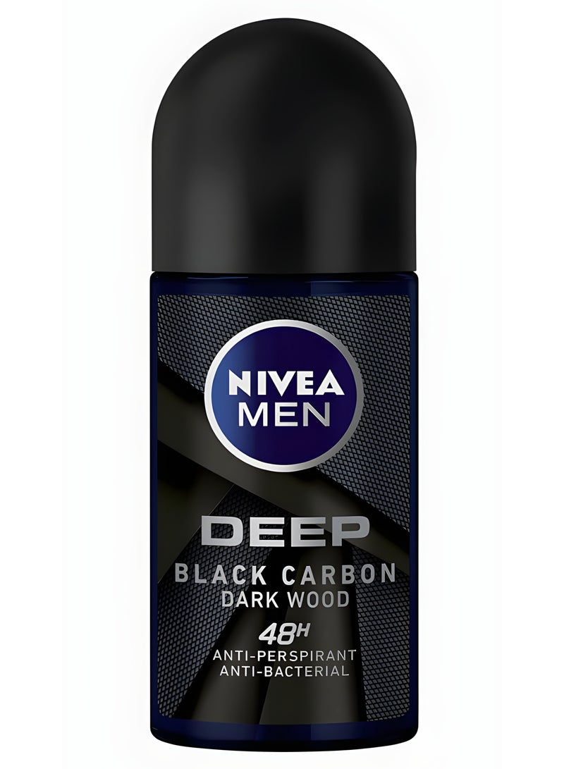 NIVEA MEN DEEP BLACK CARBON DARK WOOD 48H ANTI-PERSIRANT ANTI-BACTERIAL 50 ml - Image 1