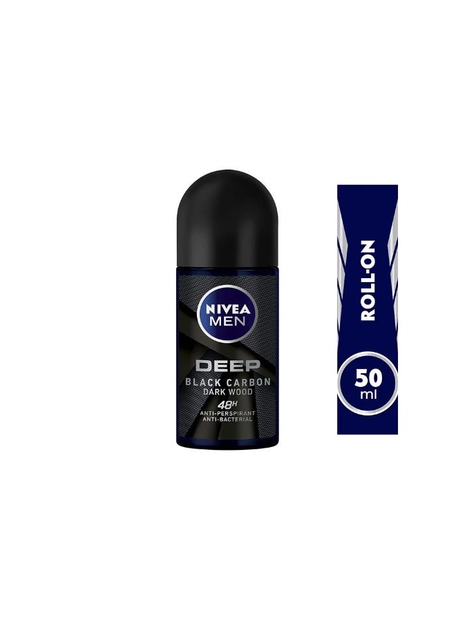 NIVEA MEN DEEP BLACK CARBON DARK WOOD 48H ANTI-PERSIRANT ANTI-BACTERIAL 50 ml - Image 2