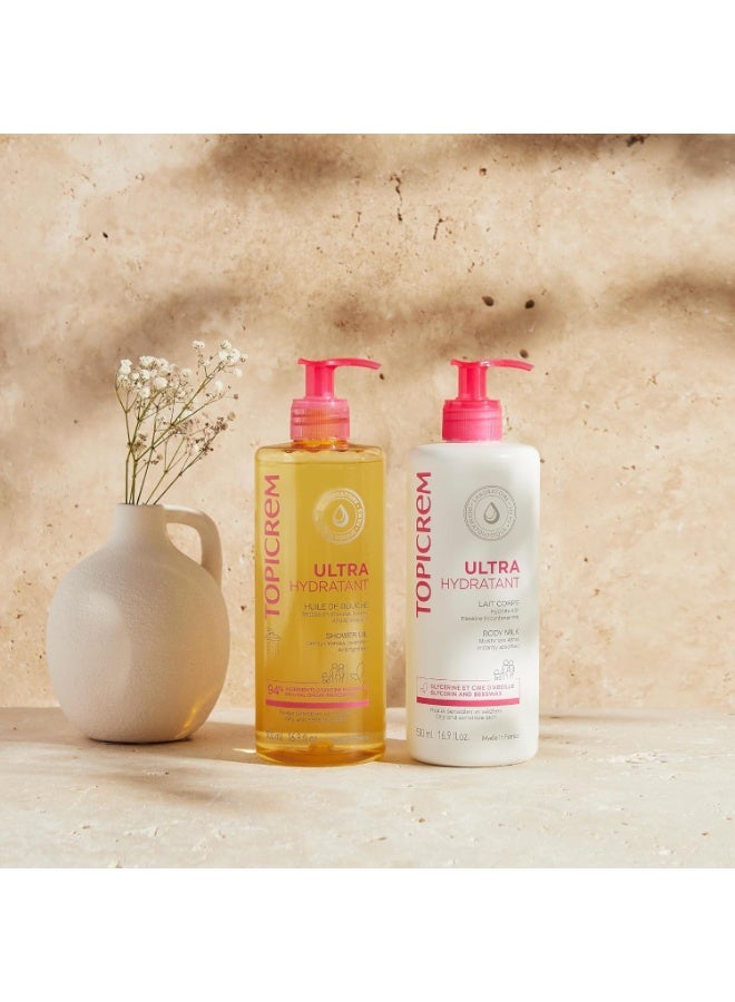 Topicrem 1000ml Ultra Hydratant Shower Oil Nourishing Cleansing Oil for Dry - Image 4