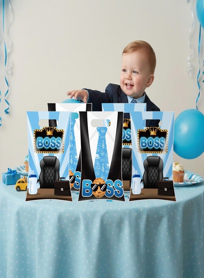 iPartyGo Boss Party Favor Bags - 50 Pcs Black Blue Bosses Birthday Decorations Plastic Goodies Candy Bag Bulk with Handles Movie Theme Gift Pouch Supplies for Baby Boys Baby Shower Gender Reaveal - Image 3