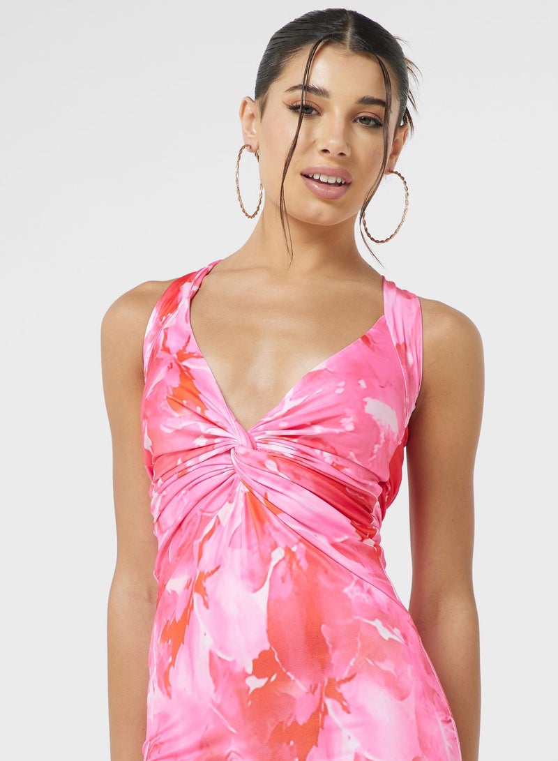 Ginger Floral Knot Midi Dress  - Image 3