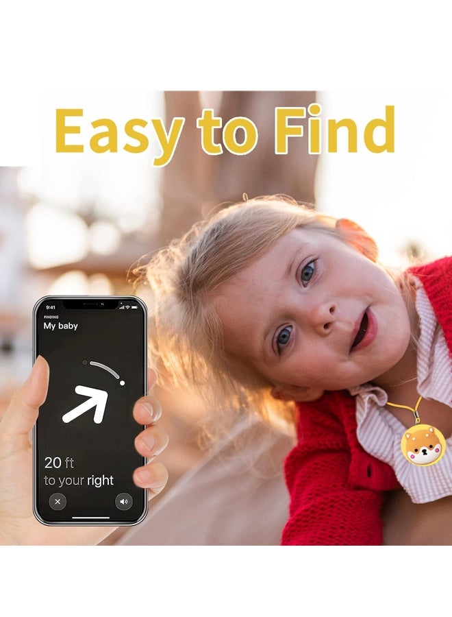 2PCS Cute Case for AirTag Necklace Design, Air Tag Necklace Soft Silicone Protective Air Tags Holder with Key Ring - Image 3