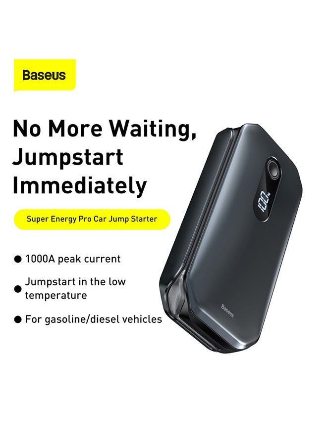 Baseus Super Energy Pro Car Jump Starter 6.0L Gasoline and 3.5L Diesel 12V Portable Power Pack Automotive Battery Booster Charger with USB Port Smart Jumper - Image 2
