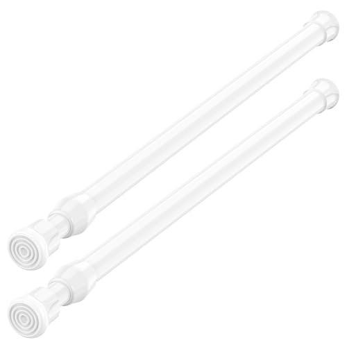 AIZESI Spring Tension Curtain Rods Short Tension Rod (White,17" to 28"-2Pcs) - Image 1