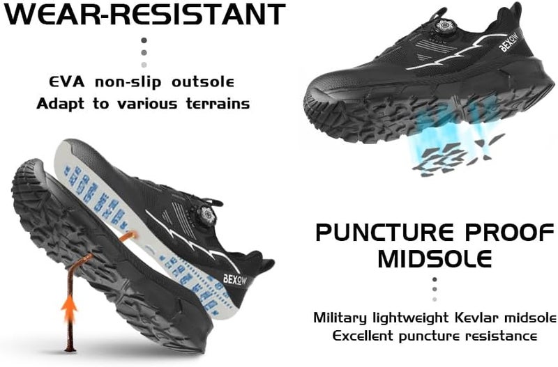 Bexow Premium Safety Shoes Steel Toe Lightweight Work Sneakers Industrial Footwear for Men and Women - Image 5