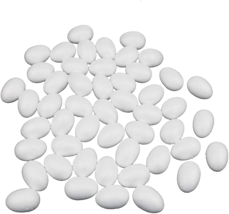 klarako5/10/50Pcs White Modelling Craft Polystyrene Foam Eggs Decors Kids Paint Crafts klarakoWhite, 5cm - Image 2