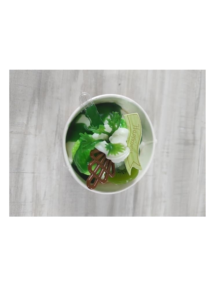 اكسسوارات منزلية ثلاثية الابعاد من الراتنج الحقيقي، ملصقات مغناطيسية للثلاجة، ستيكر لاصق مغناطيسي لاكواب الايس كريم المزيفة، ستيكر لاصق للثلاجة والطعام والثلاجة، اشكال مغناطيسية لطيفة (ايس كريم كيوي) - Image 2