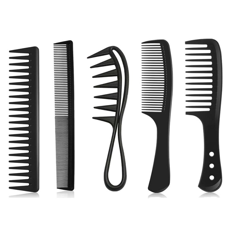 TRKETK 5 Pieces Wide Tooth Comb, Large Tooth Combs, Hair Combs Curl Comb Set Hair Combs Hairdressing Comb Anti-Static Heat Resistant - Image 1