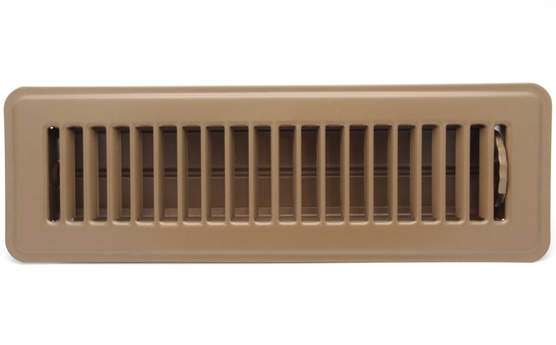 HVAC Premium 12" X 4" Floor Register with Louvered Design - Heavy Duty Rigid Floor Air Supply with Damper & Lever - Brown  - Image 4
