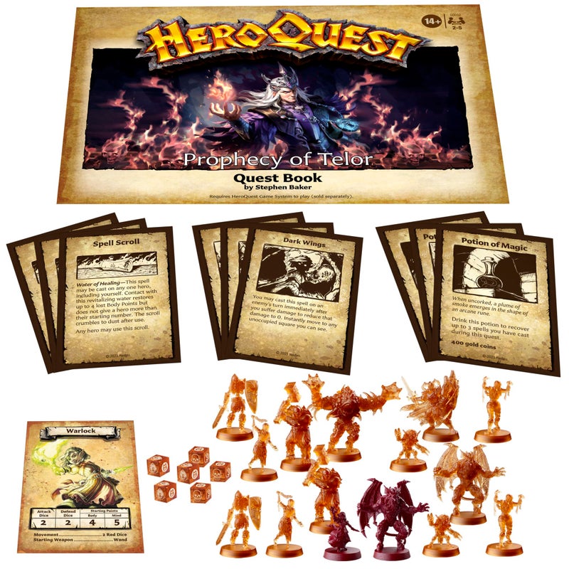 أفالون هيل تتطلب Avalon Hill HeroQuest Prophecy of Telor Quest Pack نظام لعبة HeroQuest للعب ألعاب Dungeon Crawler للأعمار من 14 عامًا فما فوق و2-5 لاعبين ألعاب إستراتيجية - Image 3