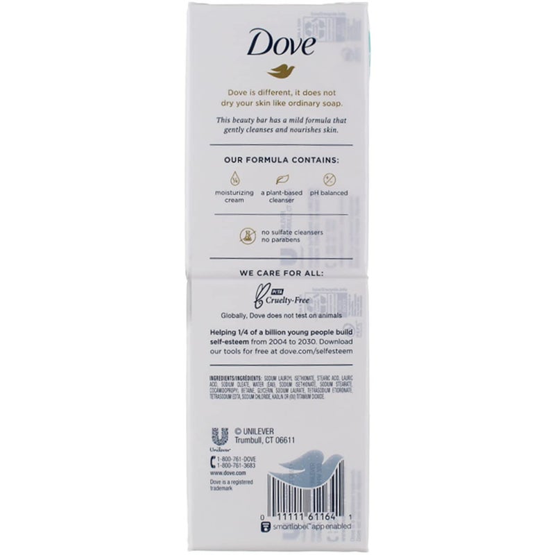 Dove Sensitive Skin Hypo-Allergenic Beauty Bar Soap, Unscented, 4 Ounces, 6-Pack - Image 3
