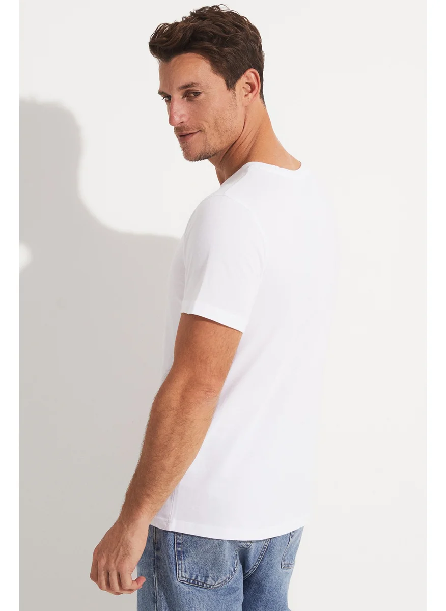 جون Men's Regular Fit 100% Cotton Printed Crew Neck T-Shirt