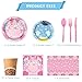 NF orange 81Pcs Pink Dog Birthday Party Tableware Set Cute Dog Party Decoration Pink Cartoon Birthday Party Supplies - Image 4