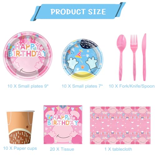 NF orange 81Pcs Pink Dog Birthday Party Tableware Set Cute Dog Party Decoration Pink Cartoon Birthday Party Supplies - Image 5