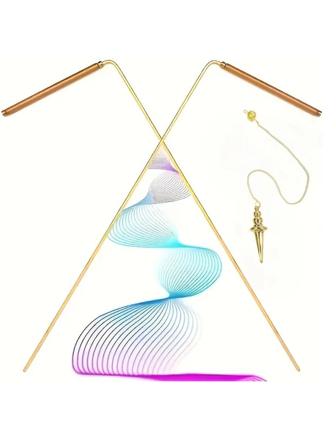 4pcs Two Color Dowsing Rod Pendulum Divination Set For Hunting Water Treasure Metal - Image 4