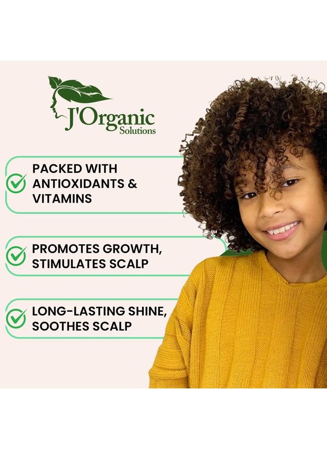 J'Organic Solutions - Natural Kid's Hair Growth Stimulator (Hair Grease) with Lanolin, Sweet Almond Oil, and Castor Oil for Soft, Shiny Hair - Image 1