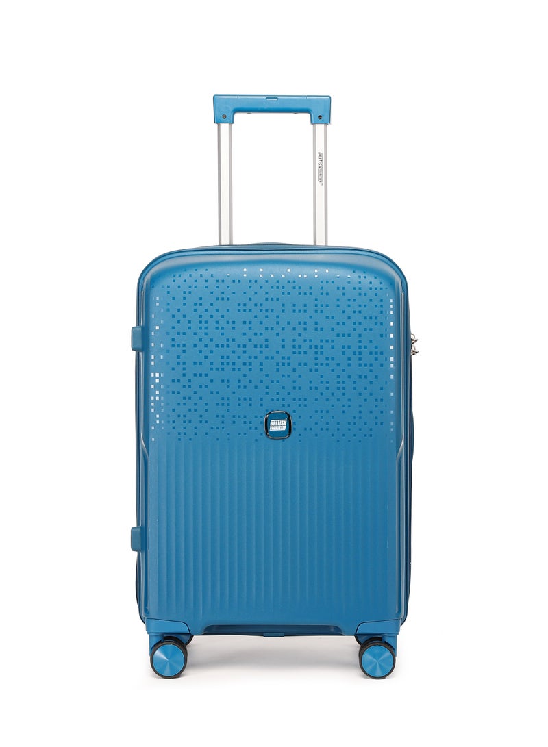 BRITISH TOURISTER 3 Piece Polypropylene Hard Side Spinner Luggage Trolley Set 20/24/28 Inch - Peacock Blue - Image 3