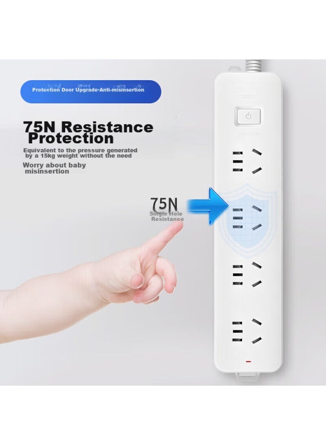 Delixi New National Standard Power Strip/extension Cord/power Bar/power Strip/power Board/power Strip 4 Outlets With Master Switch, 3 Meters - Image 3