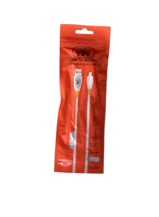 777 USB to Micro USB Charging and Sync Cable - Compatible with All Android Devices - Image 1